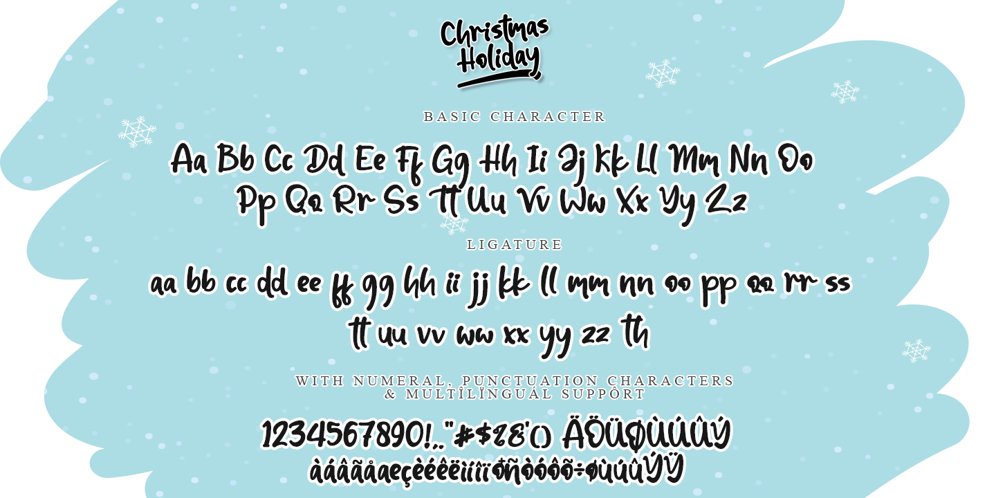 Ejemplo de fuente Christmas Holiday Italic